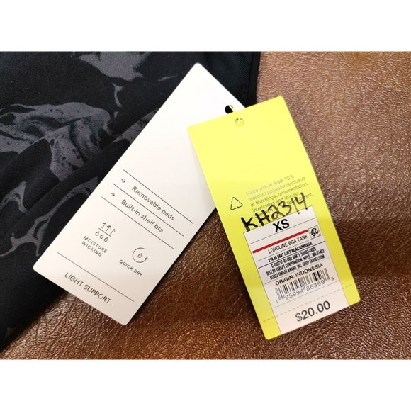 Women's Marbel Print Longline Cropped Tank Bra - All in Motion Black Size XS - Picture 5 of 6